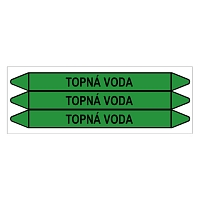 Značení potrubí, topná voda,3 ks, 355 × 37 mm